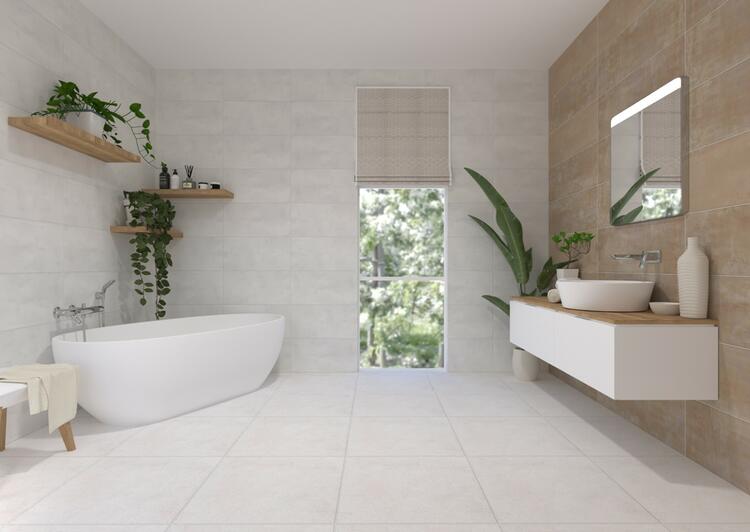 Interiérová dlažba imitace betonu Ark White 60x60 cm matný povrch 1. jakost