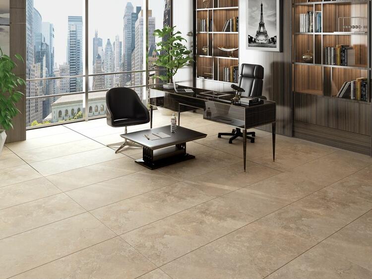 Interiérová dlažba imitace kamene Travertino Crema 60x60 cm matný povrch 1. jakost