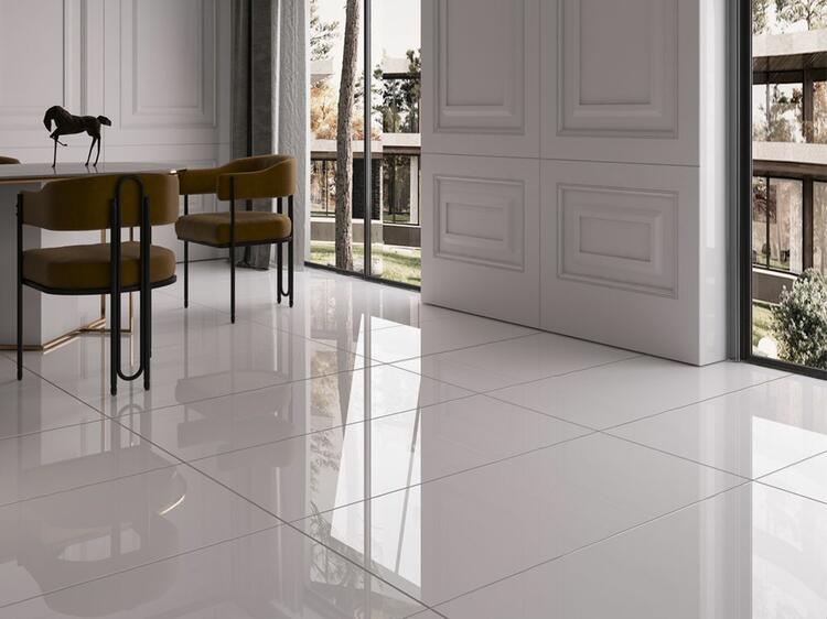 Interiérová jednobarevná dlažba Marjinal Beyaz 60x60 cm 1. jakost