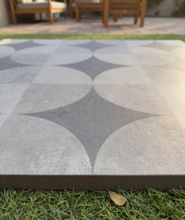 2cm dlažba na terasu imitace betonu Ark Cerchio Dekor 60x60x2 cm 1. jakost
