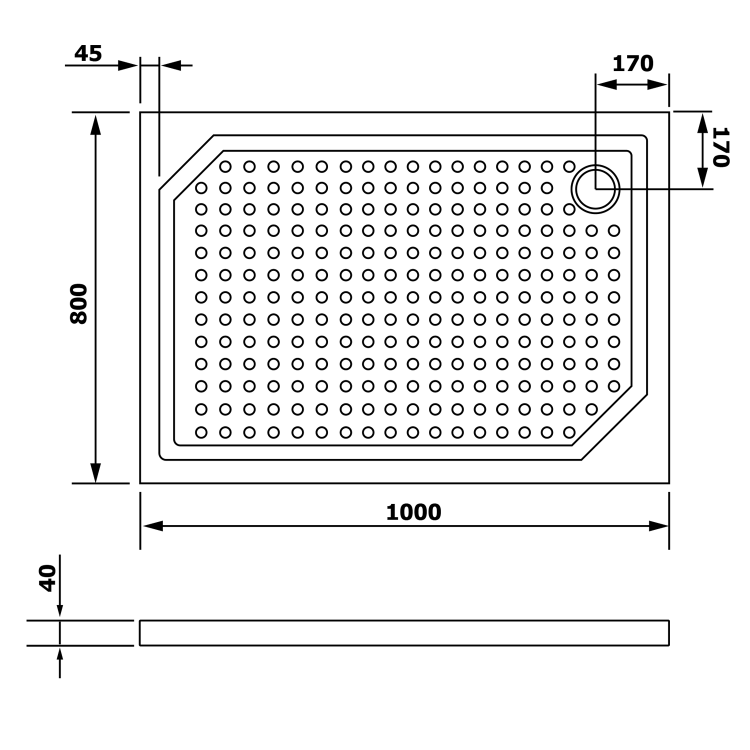 Obdélníková sprchová vanička z litého mramoru 100×80 cm – Gelco Sara GS10080