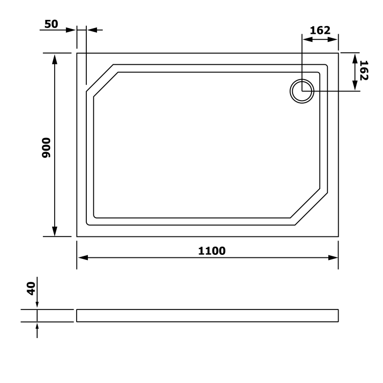 Obdélníková sprchová vanička z litého mramoru 110×90 cm – Gelco Sara HS11090