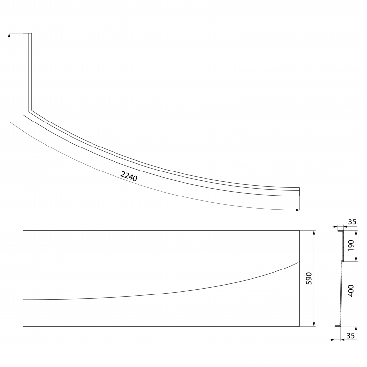 EVIA R 160 panel rohový