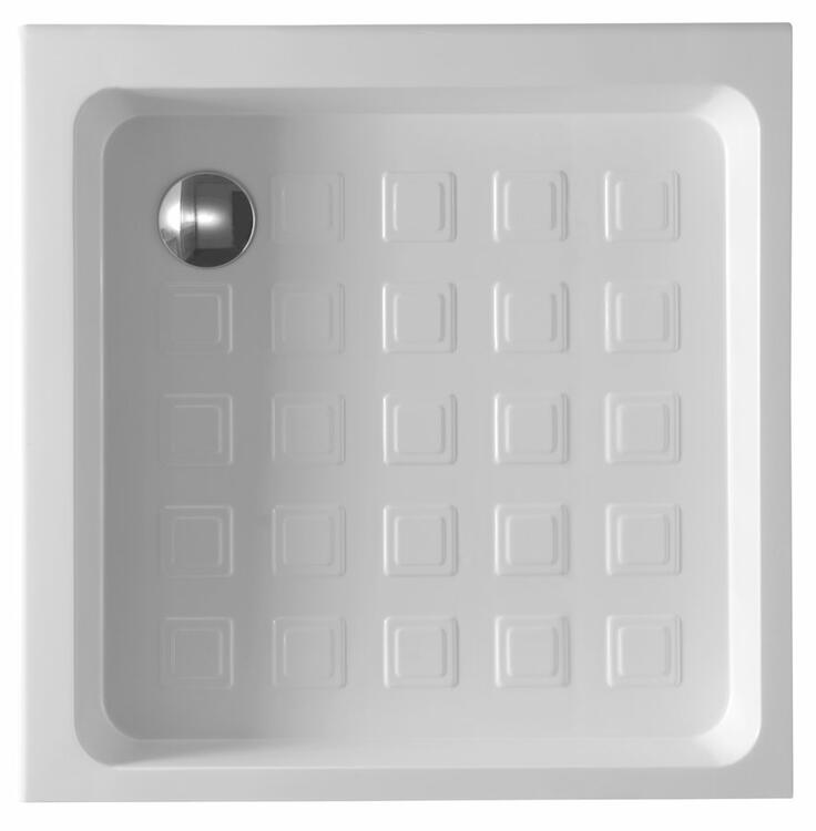 RETRO keramická sprchová vanička, čtverec 90x90x20cm, bílá