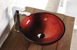 MURANO ROSSO IMPERO skleněné umyvadlo na desku, průměr 40cm, červená