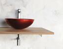 MURANO ROSSO IMPERO skleněné umyvadlo na desku, průměr 40cm, červená