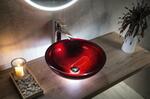 MURANO ROSSO IMPERO skleněné umyvadlo na desku, průměr 40cm, červená