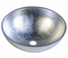 MURANO ARGENTO skleněné umyvadlo na desku, průměr 40cm, stříbrná | Více - 