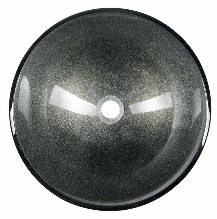SKIN skleněné umyvadlo na desku Ø 42 cm, šedá metalická