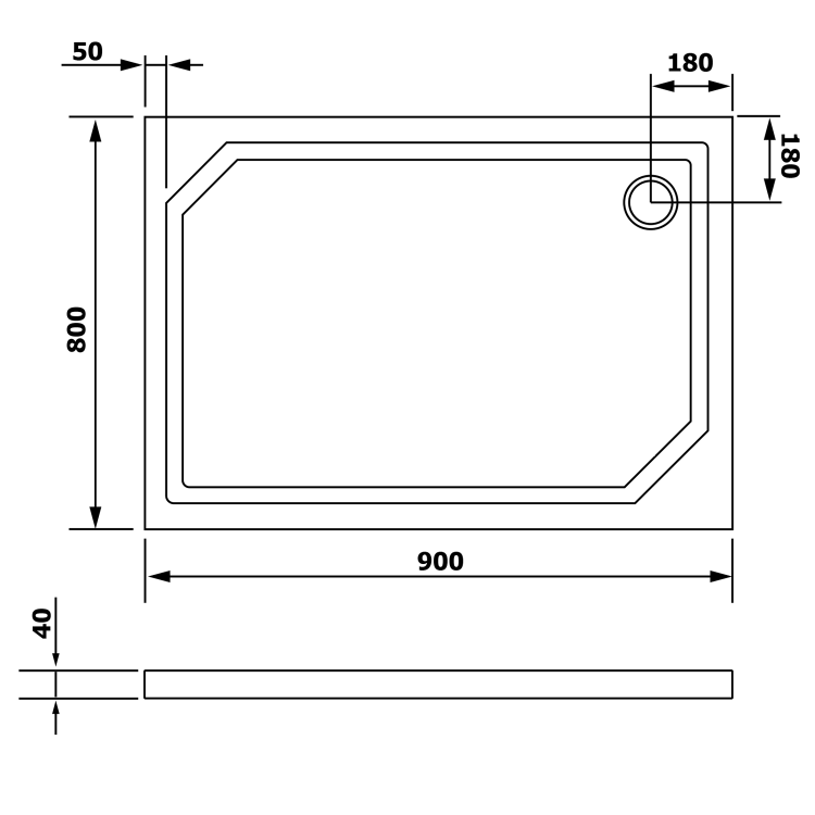 Obdélníková sprchová vanička z litého mramoru 90×80 cm – Gelco Sara HS8090