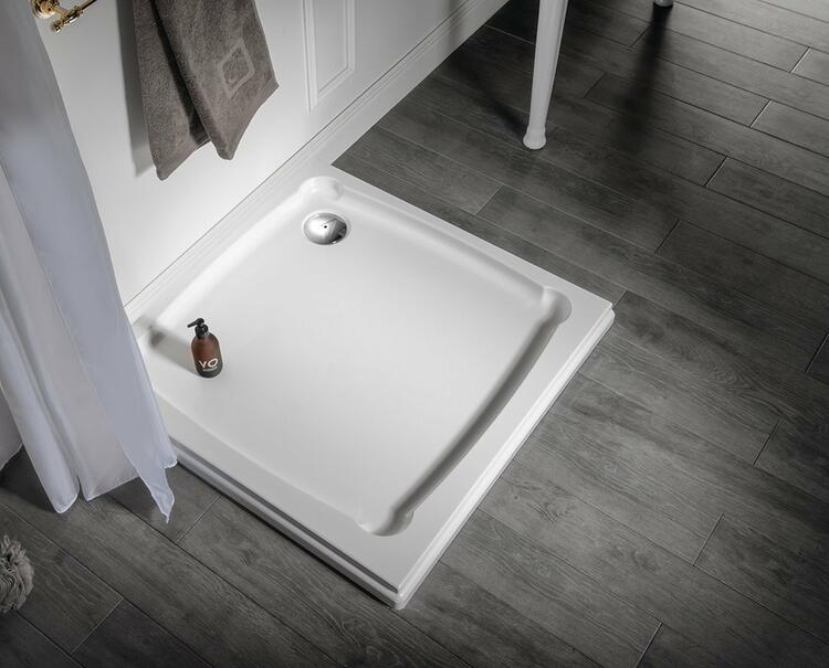 Čtvercová sprchová vanička z litého mramoru 90 cm – Gelco Diona GD009
