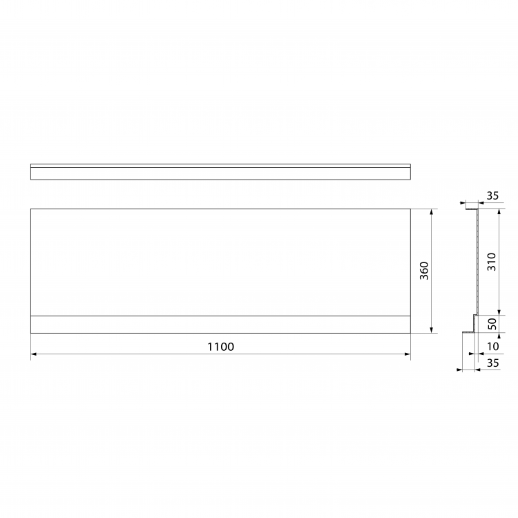 DEEP PLAIN NIKA panel 110x36cm