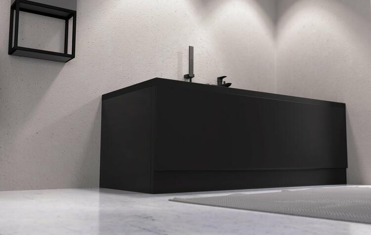 PLAIN panel čelní 160x59cm, černá mat, pravý