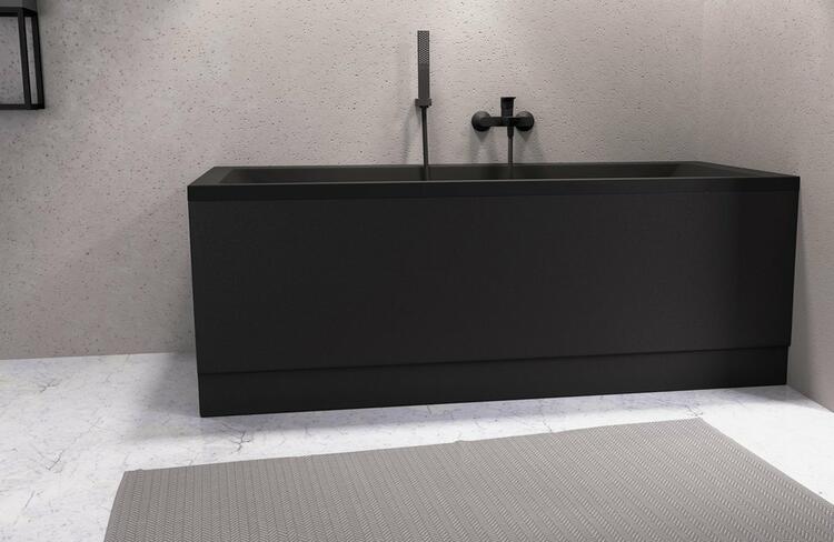 PLAIN panel čelní 160x59cm, černá mat, pravý