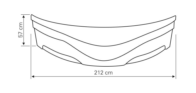 DUNAJ 150 čelní panel, výška 57cm, včetně montážní sady