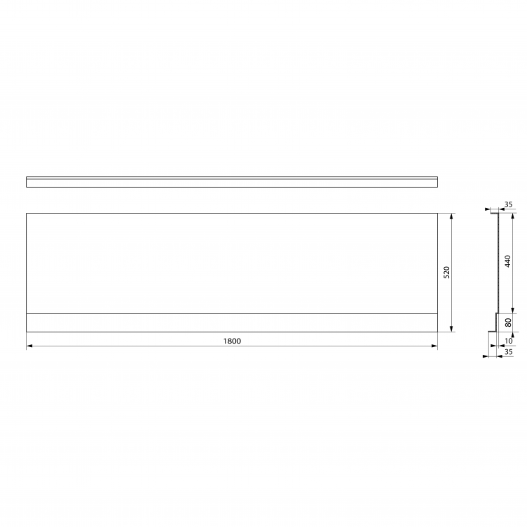 Čelní panel k vaně 180 cm bílá – Polysan Couvert Nika 72847