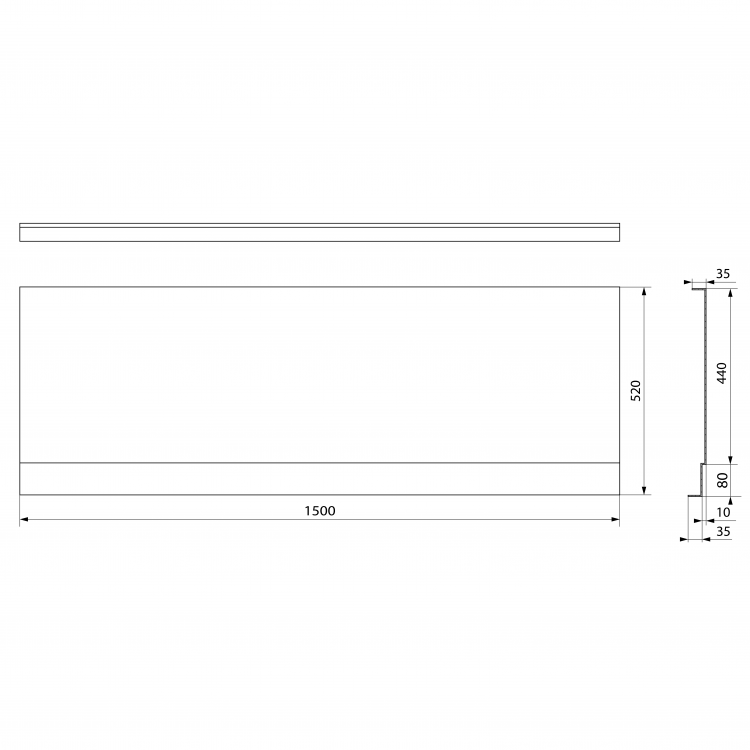 Čelní panel k vaně 150 cm bílá – Polysan Couvert Nika 72850