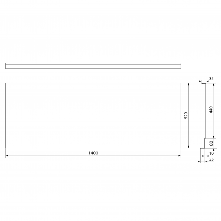 Čelní panel k vaně 140 cm bílá – Polysan Couvert Nika 72851