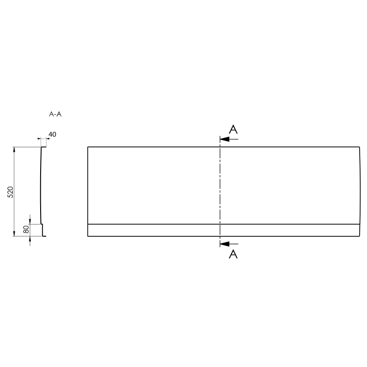 Čelní panel k vaně 140 cm P bílá – Polysan Couvert 72866