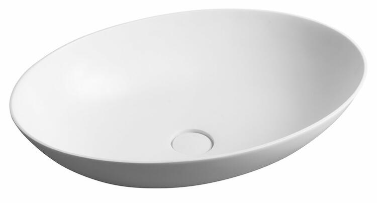 THIN umyvadlo na desku, Rockstone, 60x40 cm, bílá mat