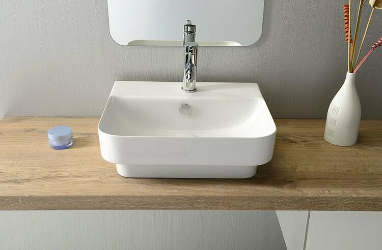 Umyvadlo 48 cm bílé – Isvea Sott Aqua 10SQ50048