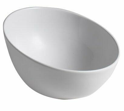 DOME OBLIQUO keramické umyvadlo na desku vysoké, Ø 44,5cm, bílá
