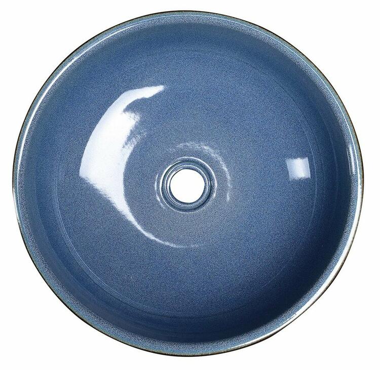 PRIORI keramické umyvadlo na desku, Ø 41 cm, modrá/šedá