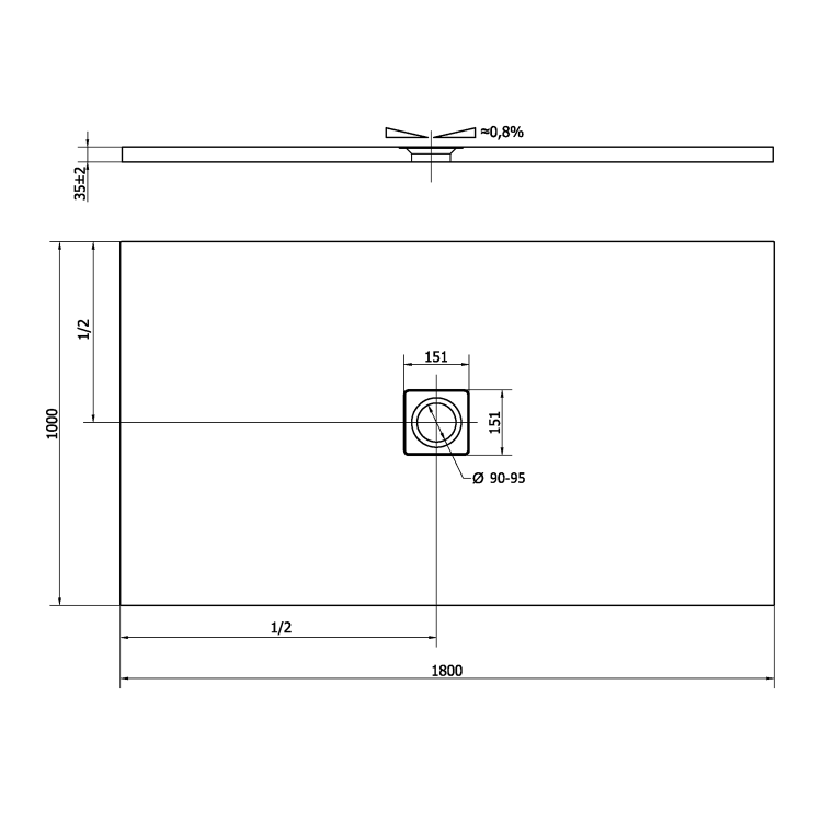 Obdélníková sprchová vanička z litého mramoru 180×100 cm bílá – Polysan Flexia 72917
