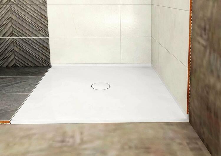 MIRAI sprchová vanička z litého mramoru, čtverec 90x90x1,8cm, bílá