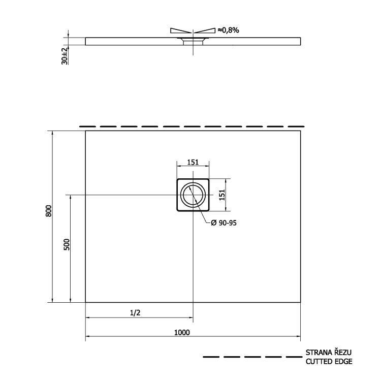 Obdélníková sprchová vanička z litého mramoru 100×80 cm bílá – Polysan Flexia 72926