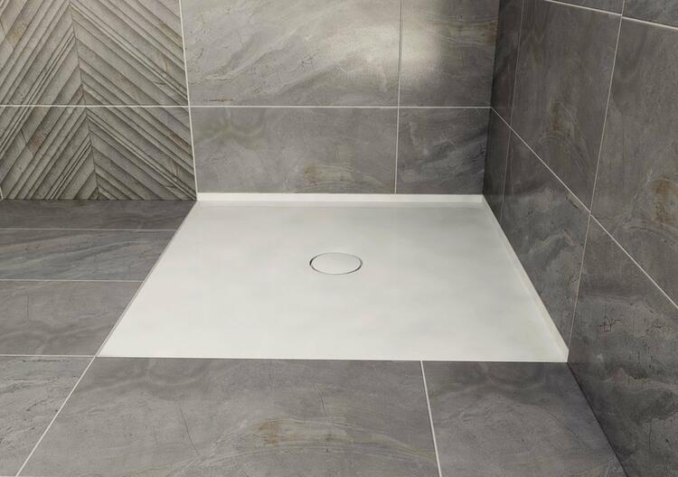 MIRAI sprchová vanička z litého mramoru, obdélník 100x80x1,8cm, pravá, bílá
