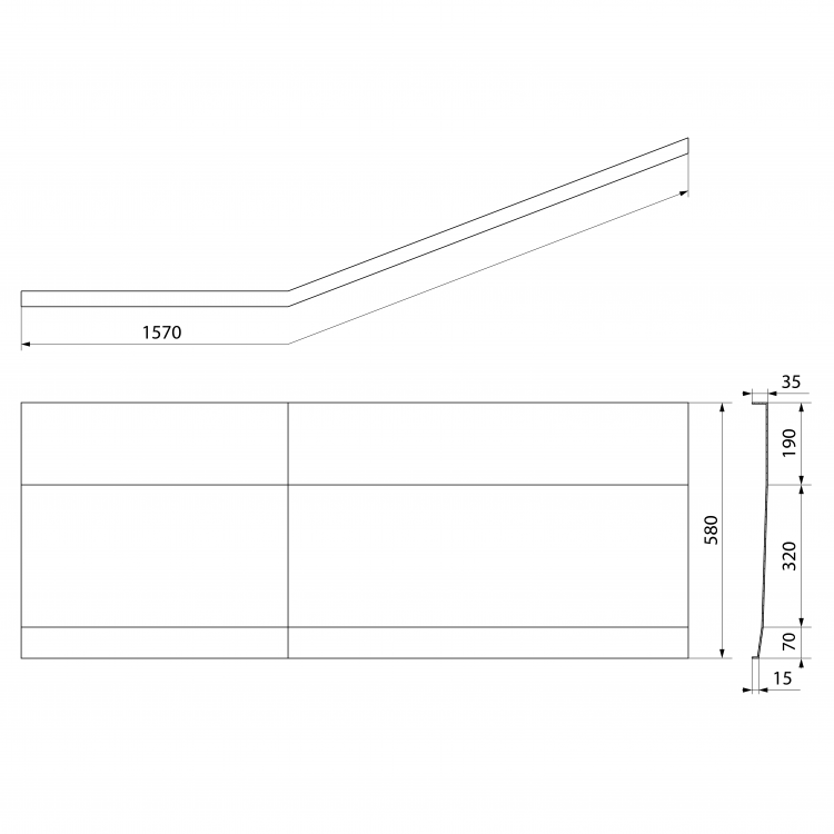 TIGRA L 150 panel čelní, bílá