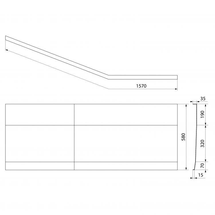 TIGRA R 150 panel čelní, bílá