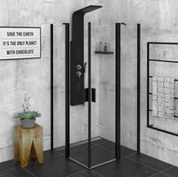 ZOOM BLACK čtvercová sprchová zástěna 900x900mm, čiré sklo | Více - 