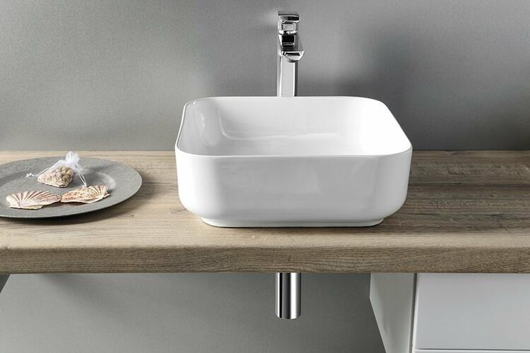 PRATA keramické umyvadlo na desku, 39,5x39,5cm, bílá