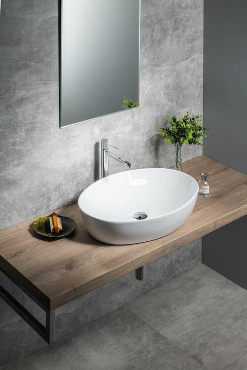 PERA keramické umyvadlo na desku, 62,5x42cm, bílá