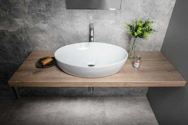 PERA keramické umyvadlo na desku, 62,5x42cm, bílá