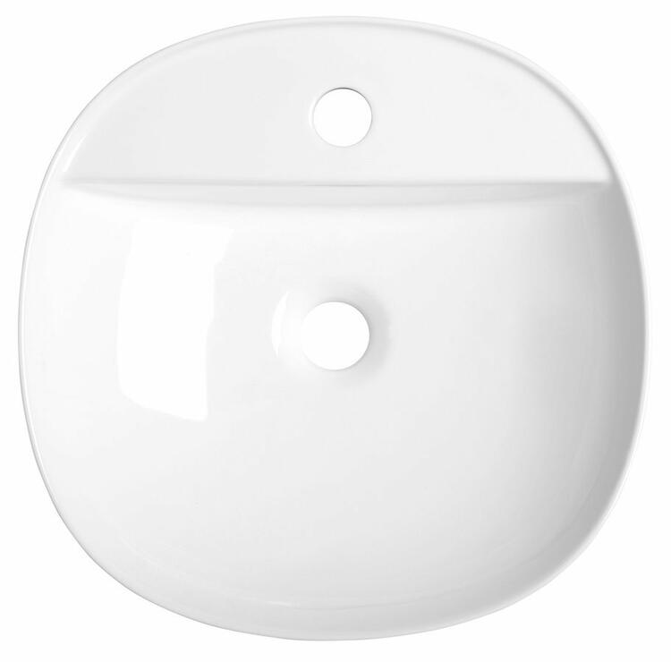 LUGANO keramické umyvadlo na desku, Ø 40cm, bílá