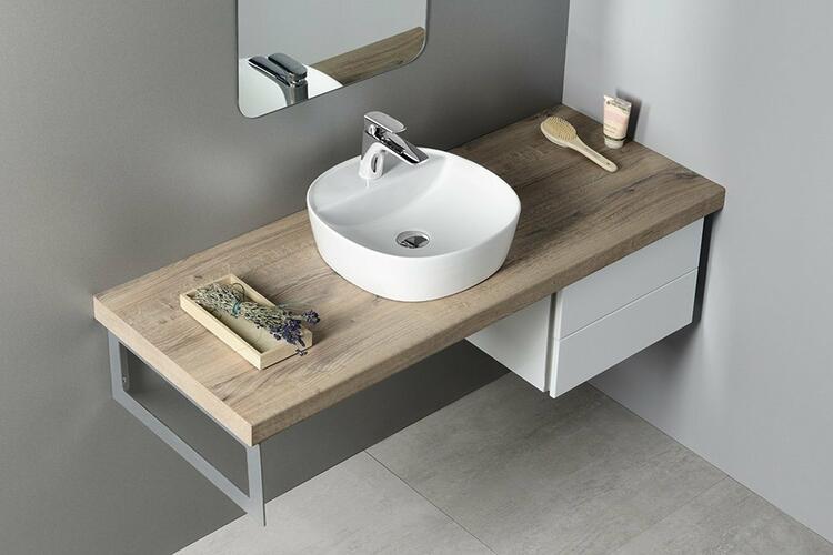 LUGANO keramické umyvadlo na desku, Ø 40cm, bílá