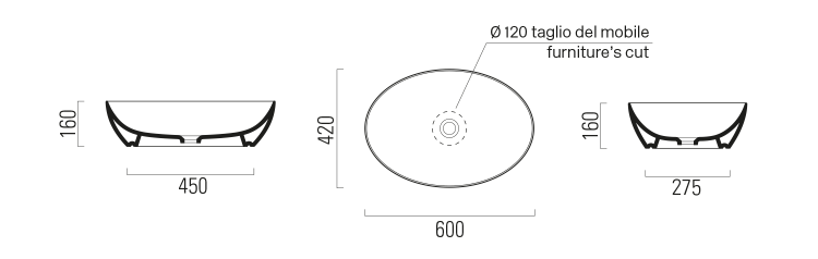 Keramické umyvadlo 60 cm bílá – GSI Pura 884211