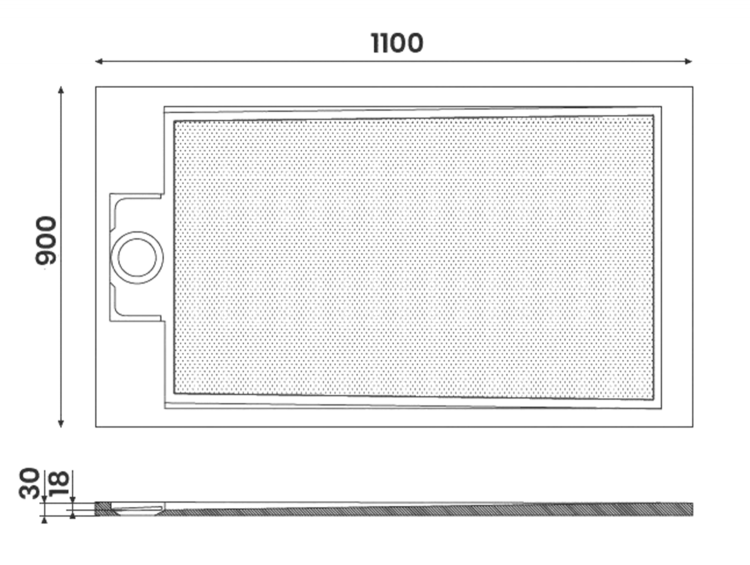 Obdélníková sprchová vanička z litého mramoru 110×90 cm – Gelco Ema PE11090