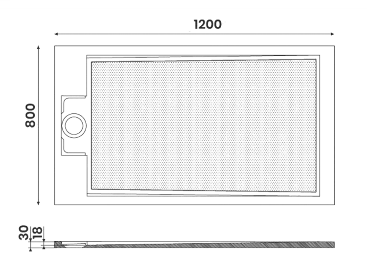 Obdélníková sprchová vanička z litého mramoru 120×80 cm – Gelco Ema PE12080