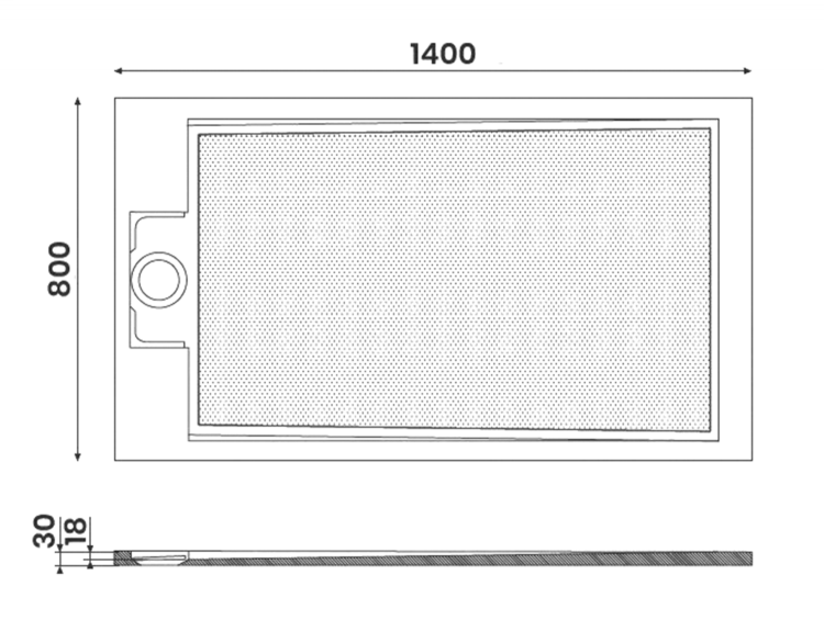 Obdélníková sprchová vanička z litého mramoru 140×80 cm – Gelco Ema PE14080