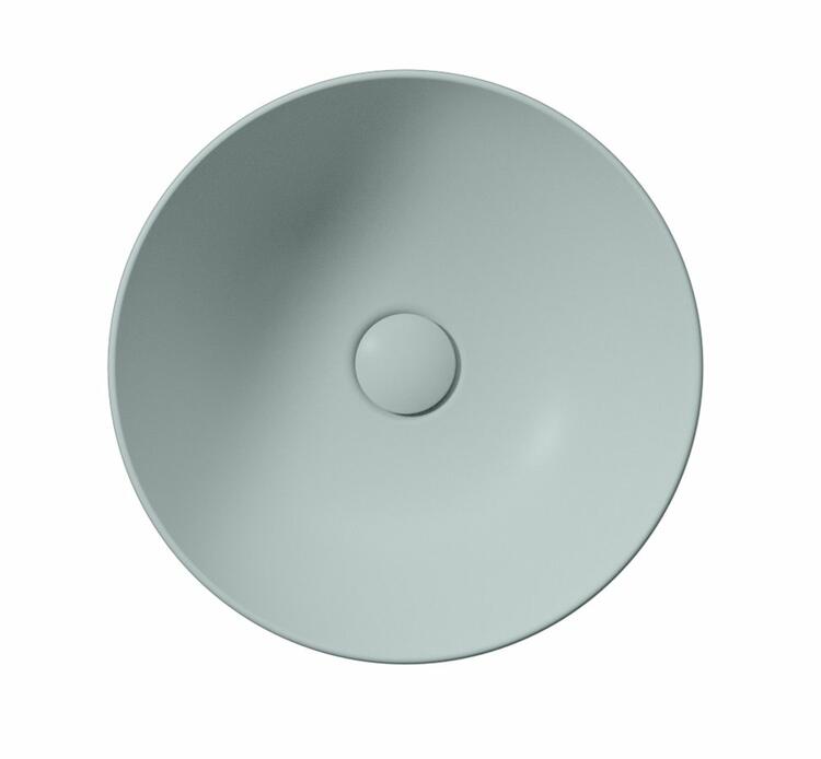 NUBES keramické umyvadlo na desku průměr 40cm, ghiaccio mat