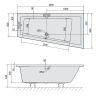 ANDRA R SLIM asymetrická vana 180x90x45cm, bílá