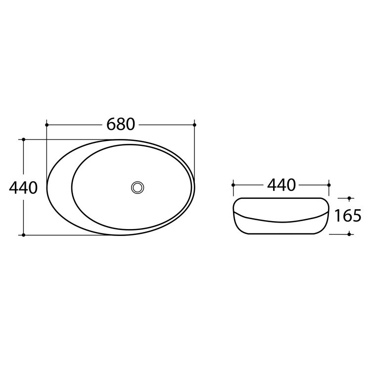 DALMA keramické umyvadlo na desku 68x44cm, marfil
