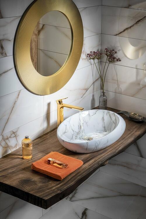 DALMA keramické umyvadlo na desku, 68x44cm, carrara