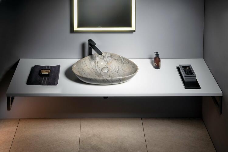 DALMA keramické umyvadlo na desku, 58,5x39cm, grigio