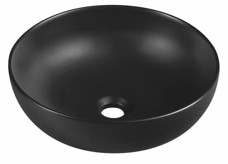 RONDANE keramické umyvadlo na desku Ø 41cm, černá mat