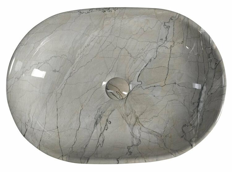DALMA keramické umyvadlo na desku, 59x42 cm, grigio